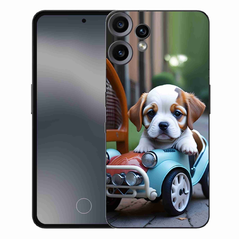 Zselés borítás mmCase a Nothing CMF Phone 2 Pro - kiskutya retro autóban