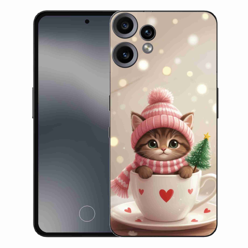 Zselés borítás mmCase a Nothing CMF Phone 2 Pro készülékhez - Karácsonyi cica a csészében