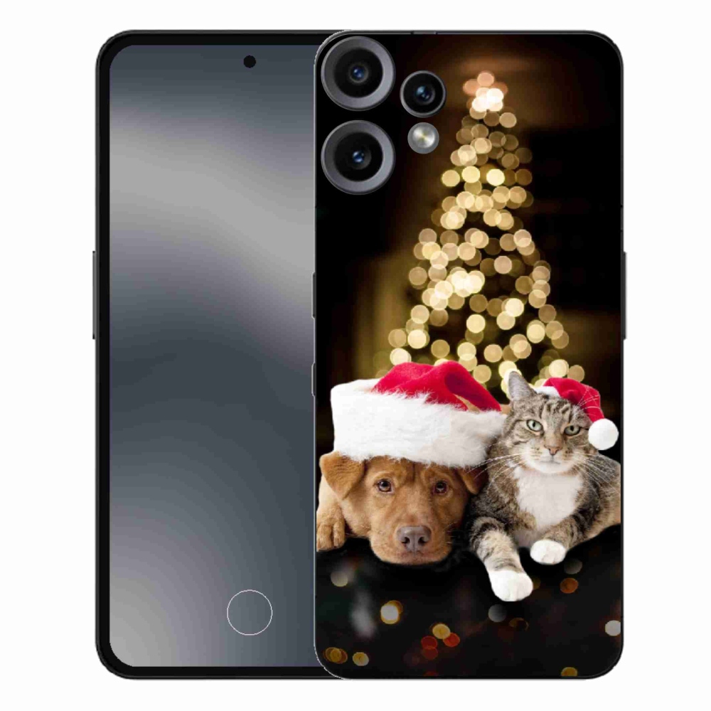 Zselés borítás mmCase a Nothing CMF Phone 2 Pro készülékhez - Karácsonyi kutya és macska