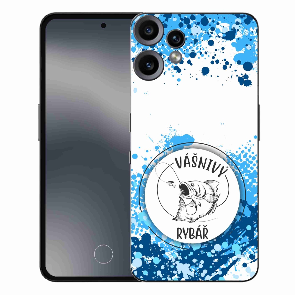 Zselés borító mmCase a Nothing CMF Phone 2 Pro készülékhez - szenvedélyes halász fehér háttérrel