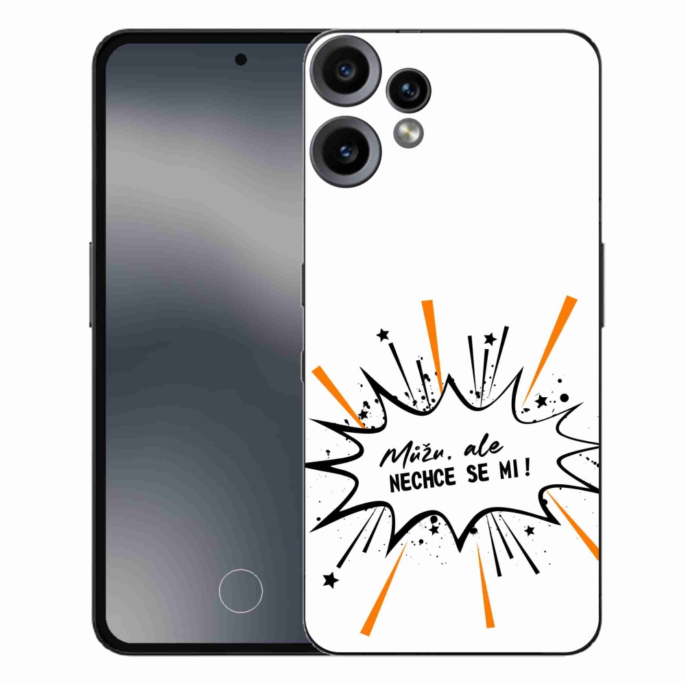 Zselés borító mmCase a Nothing CMF Phone 2 Pro készülékhez - vicces szöveg 11 fehér háttér