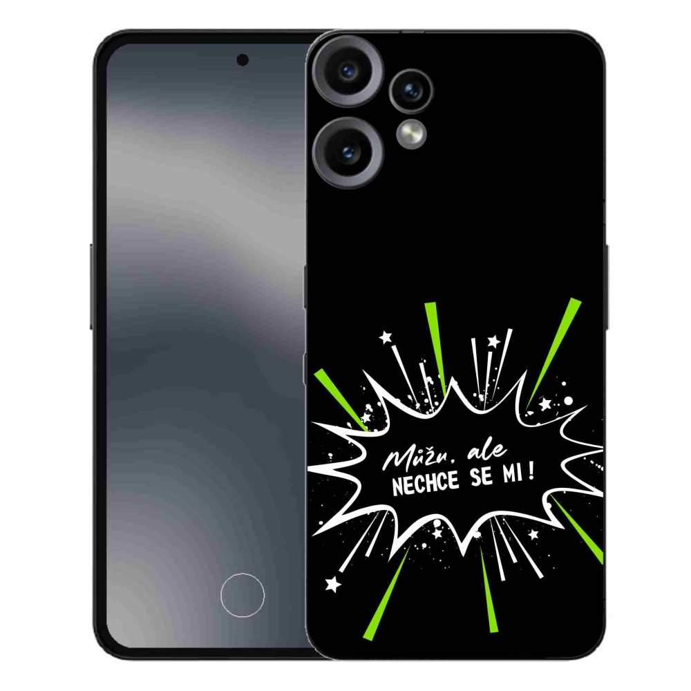 Zselés borító mmCase a Nothing CMF Phone 2 Pro készülékhez - vicces szöveg 11 fekete háttér