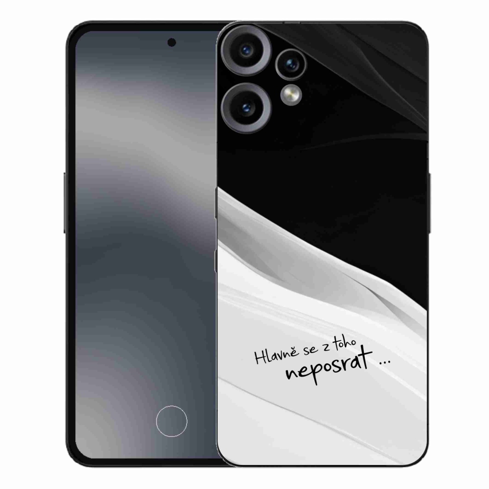 Zselés borító mmCase a Nothing CMF Phone 2 Pro készülékhez - vicces szöveg 13 fehér és fekete háttérrel