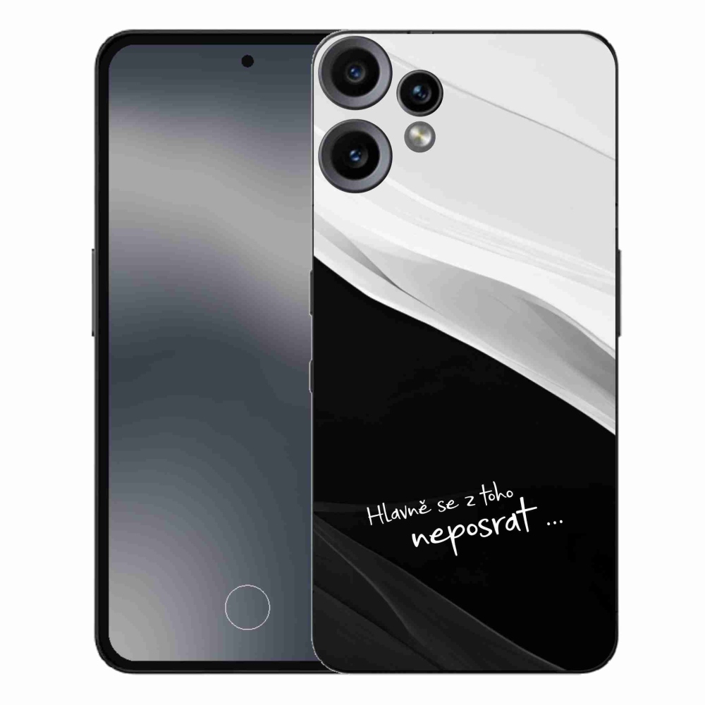 Zselés borító mmCase a Nothing CMF Phone 2 Pro készülékhez - vicces szöveg 13 fekete-fehér háttérrel