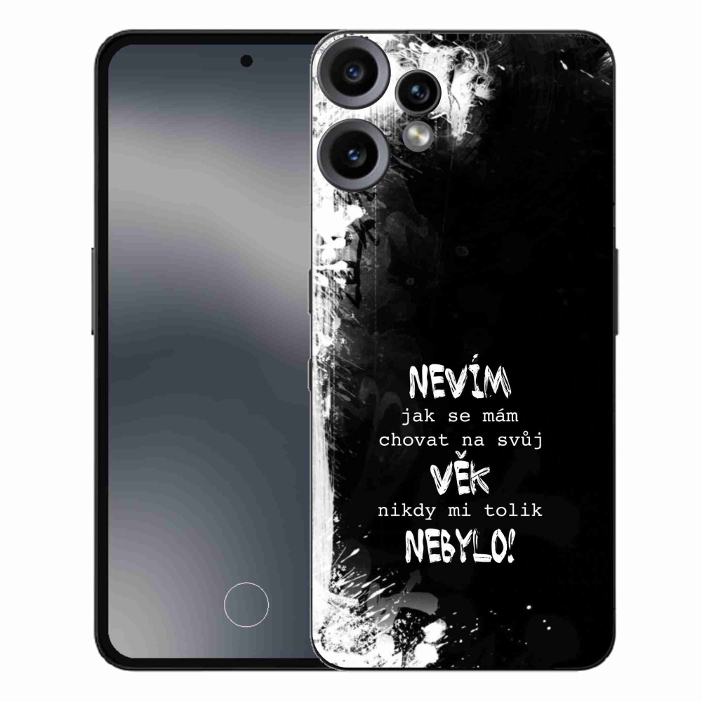 Zselés borító mmCase a Nothing CMF Phone 2 Pro készülékhez - vicces szöveg 14 fekete háttér