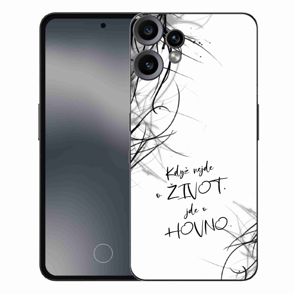 Zselés borító mmCase a Nothing CMF Phone 2 Pro készülékhez - vicces szöveg 16 fehér háttér