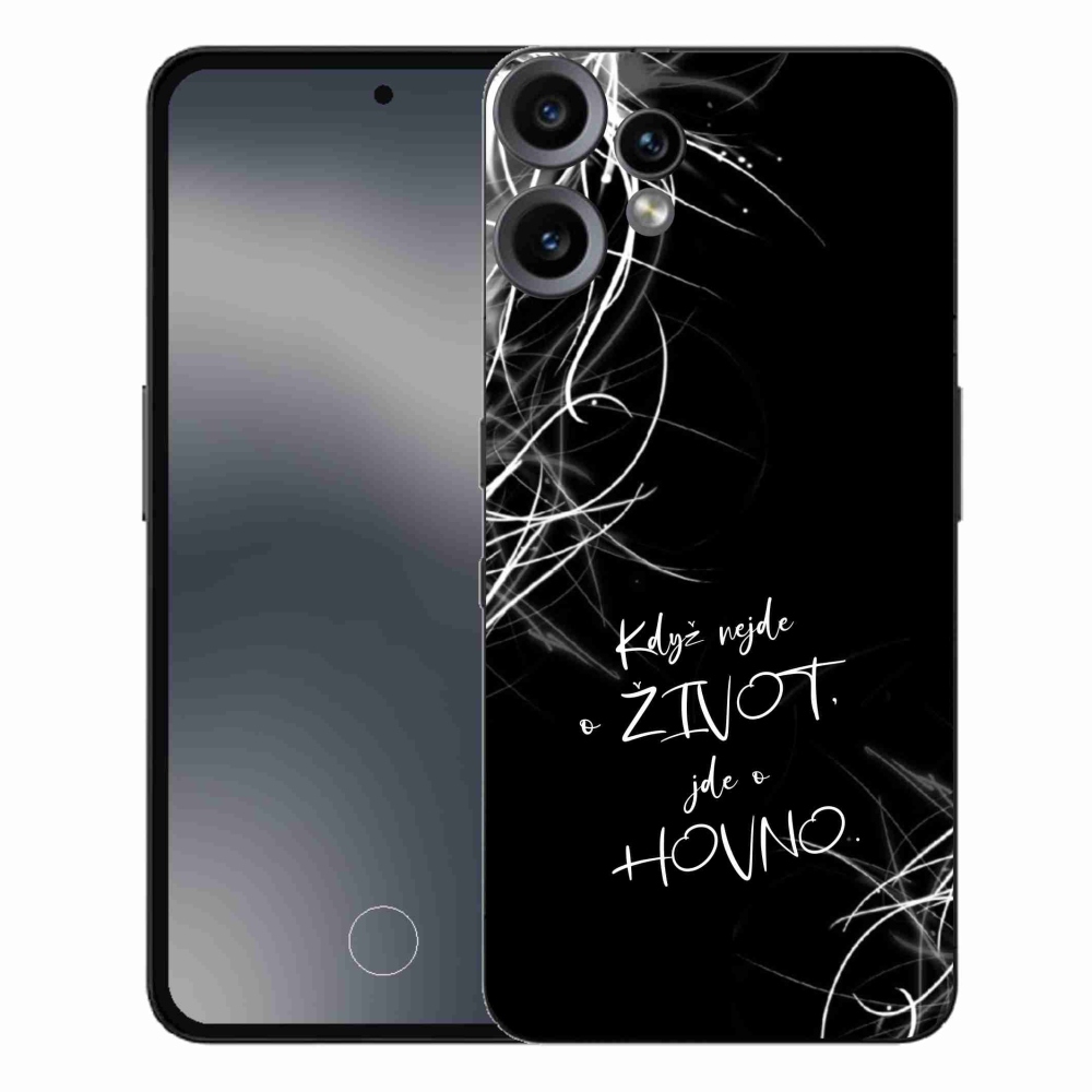 Zselés borító mmCase a Nothing CMF Phone 2 Pro készülékhez - vicces szöveg 16 fekete háttér