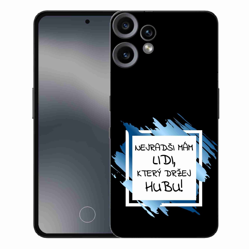 Zselés borító mmCase a Nothing CMF Phone 2 Pro készülékhez - vicces szöveg 7 fehér és fekete háttérrel
