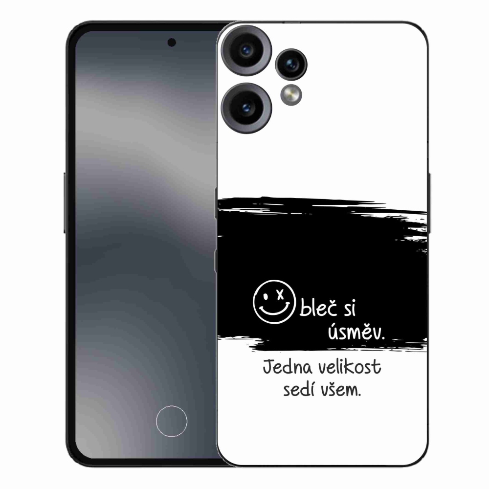 Zselés borító mmCase a Nothing CMF Phone 2 Pro készülékhez - vicces szöveg 8 fekete-fehér háttérrel
