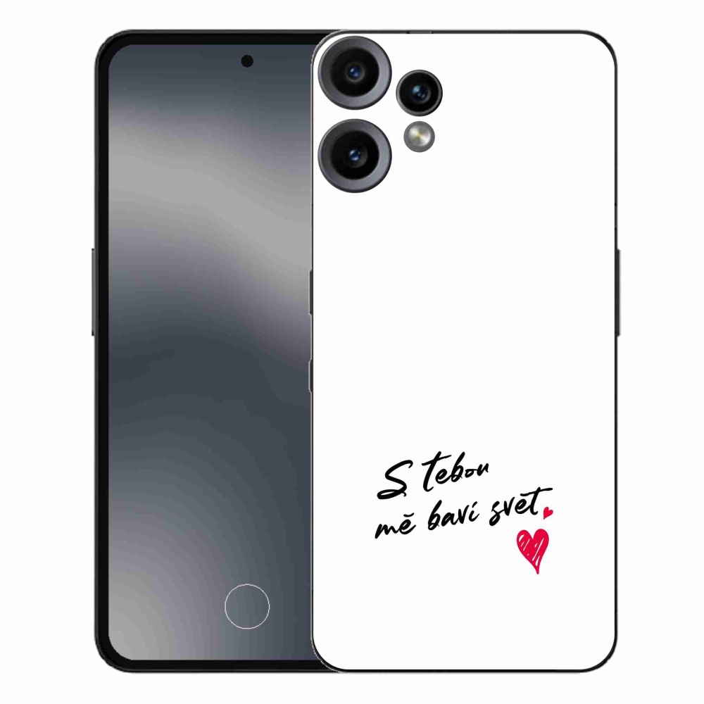 Zselés borító mmCase a Nothing CMF Phone 2 Pro készülékhez - szerelmes szöveg 1 fehér háttér