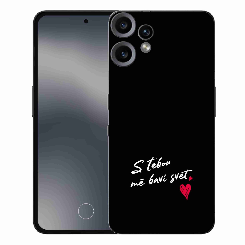 Zselés borító mmCase a Nothing CMF Phone 2 Pro készülékhez - szerelmes szöveg 1 fekete háttér