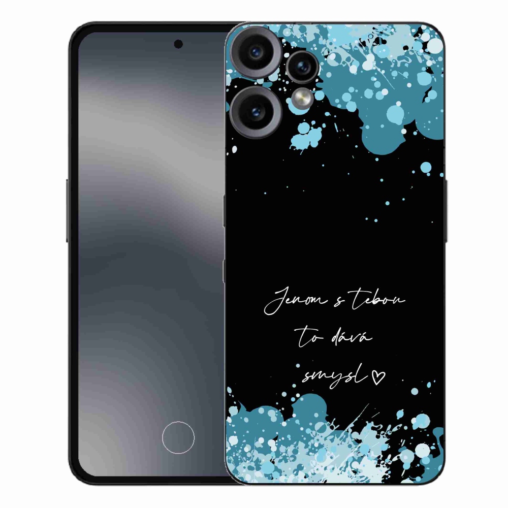 Zselés borító mmCase a Nothing CMF Phone 2 Pro készülékhez - szerelmes szöveg fekete háttérrel