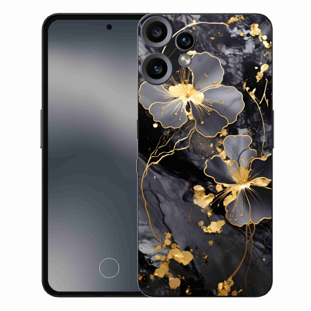 Zselés borítás mmCase a Nothing CMF Phone 2 Pro készülékhez - arany virágok