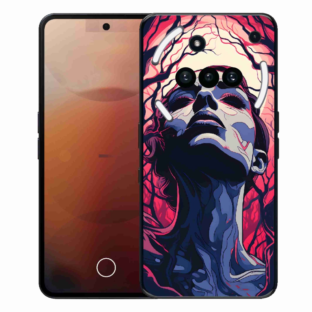Zselés borító mmCase a Nothing Phone (3a) készülékhez - absztrakt arc