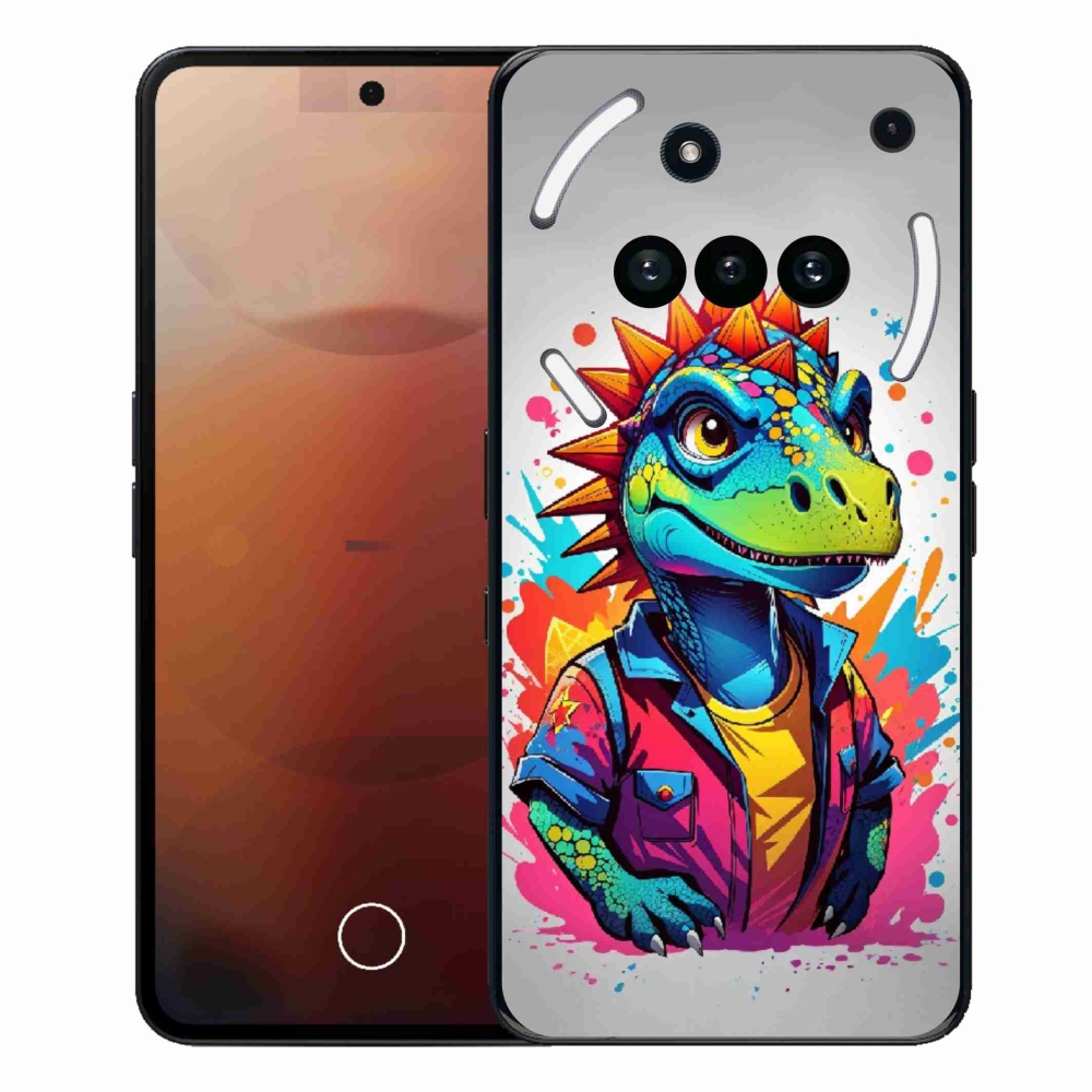 Zselés borító mmCase a Nothing Phone (3a) - színes dinoszauruszhoz