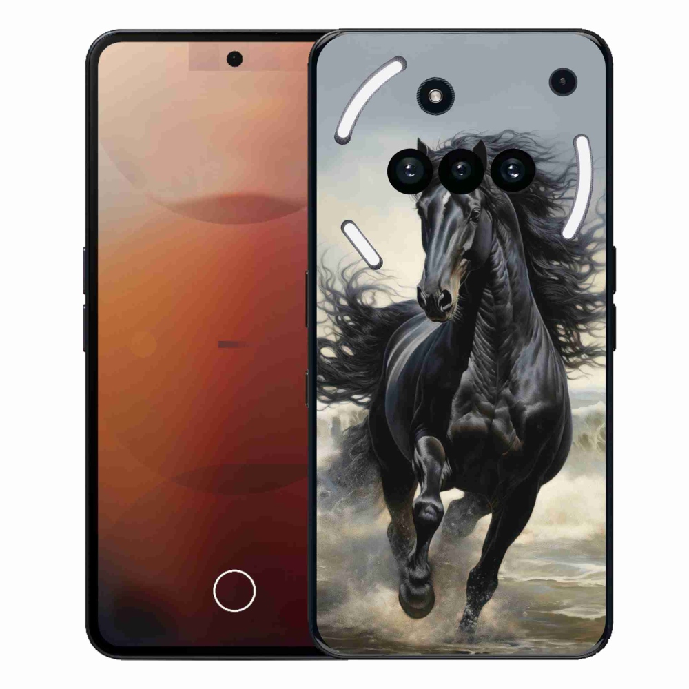 Zselés borítás mmCase a Nothing Phone (3a) - fekete futó ló