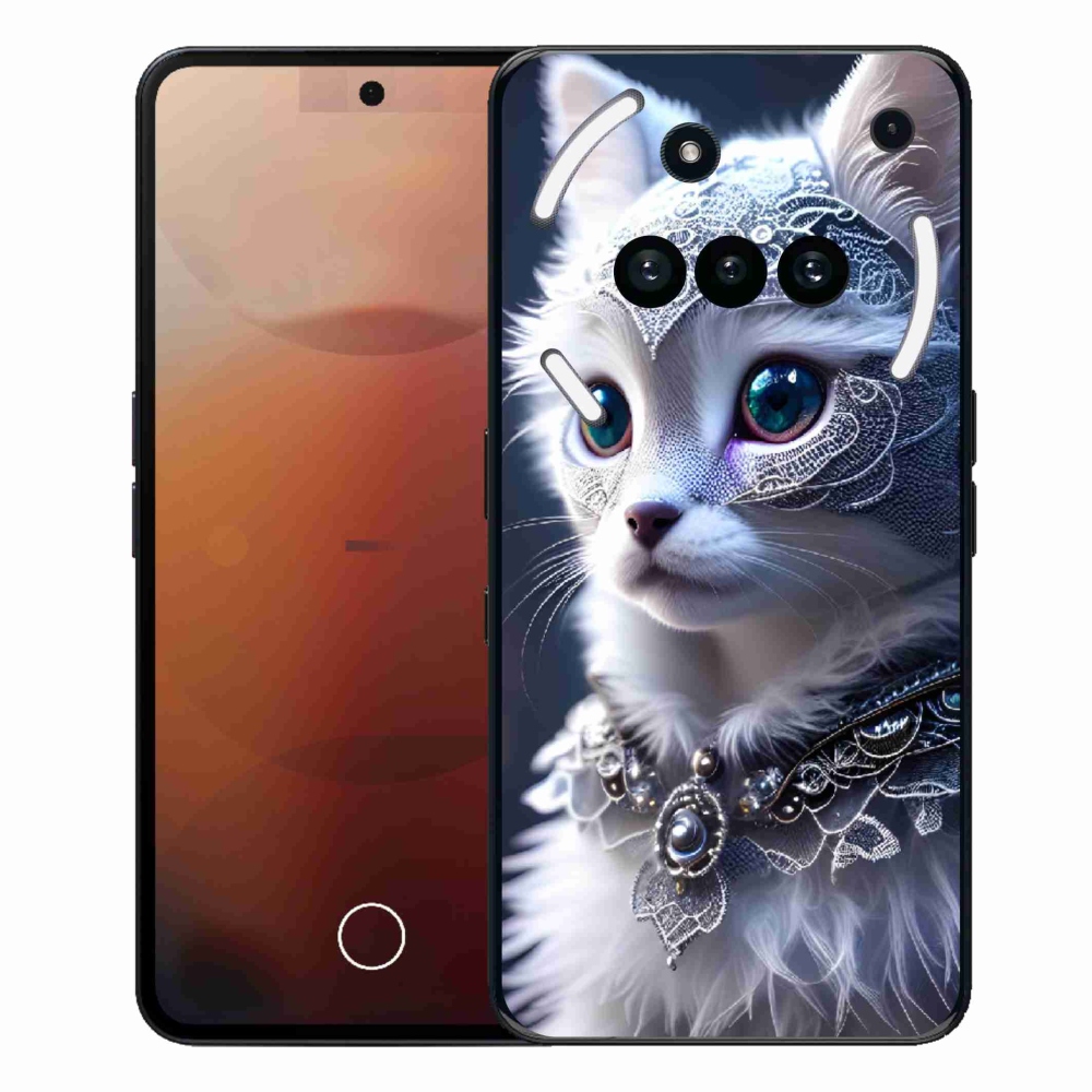 Zselés tok mmCase a Nothing Phone telefonhoz (3a) - fehér macska