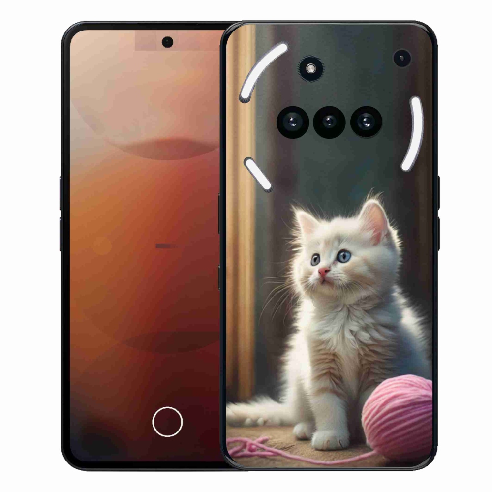 Zselés tok mmCase a Nothing Phone-hoz (3a) - fehér cica 2