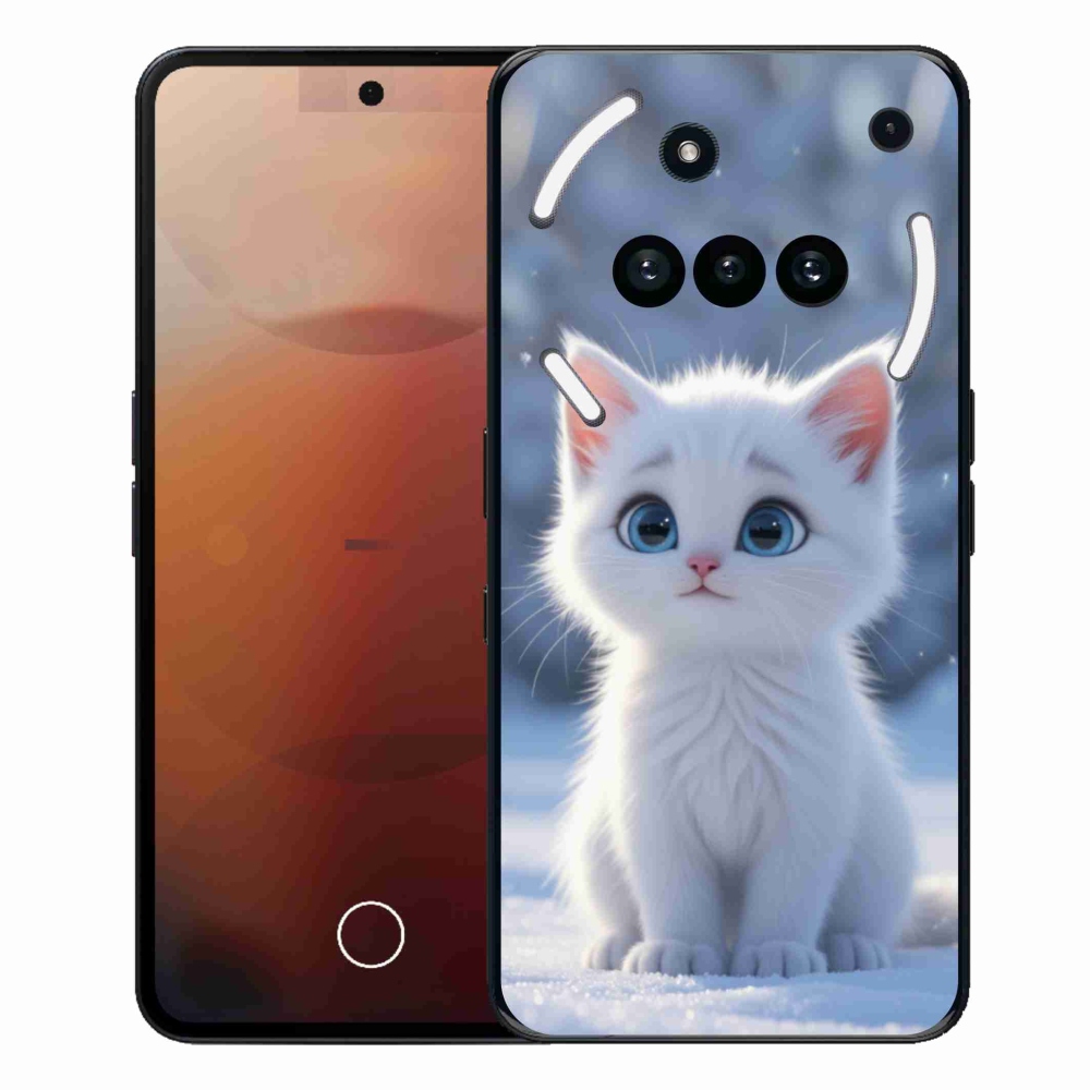 Zselés borító mmCase a Nothing Phone telefonhoz (3a) - fehér cica 3