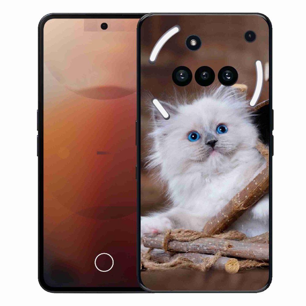 Zselés borító mmCase a Nothing Phone telefonhoz (3a) - fehér cica
