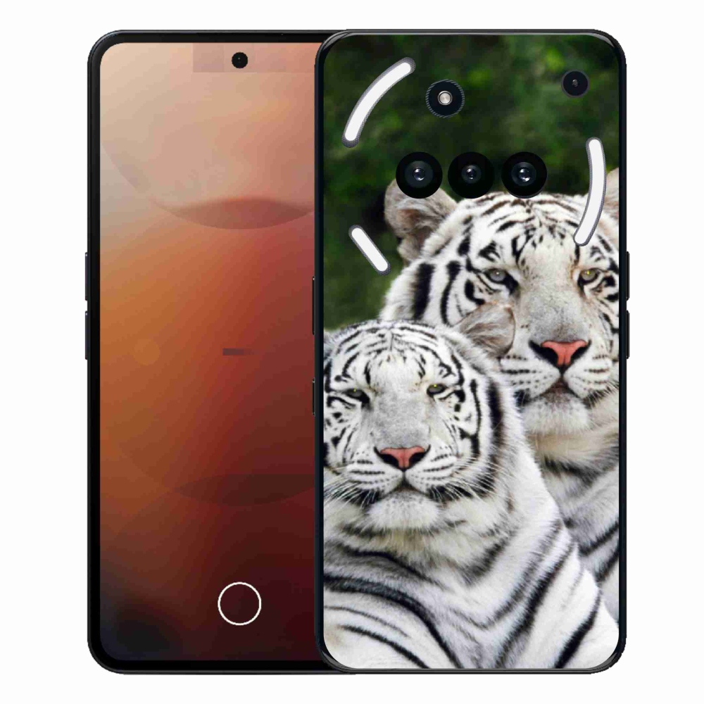 Zselés tok mmCase a Nothing Phone-hoz (3a) - fehér tigrisek