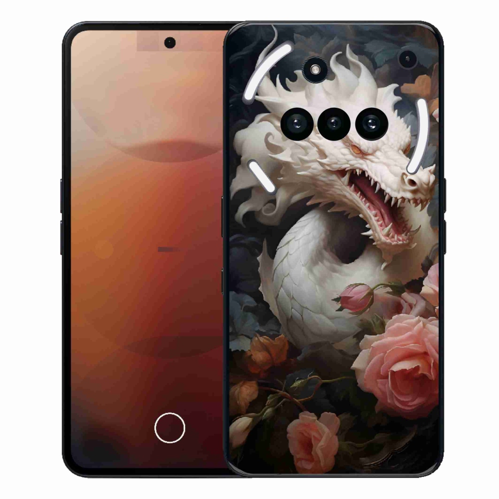 Zselés borítás mmCase a Nothing Phone (3a) - fehér sárkányhoz