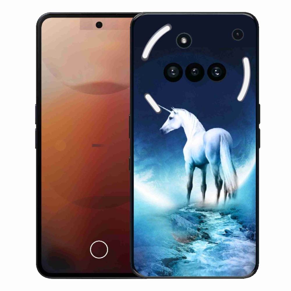 Zselés borítás mmCase a Nothing Phone (3a) telefonhoz - fehér egyszarvú