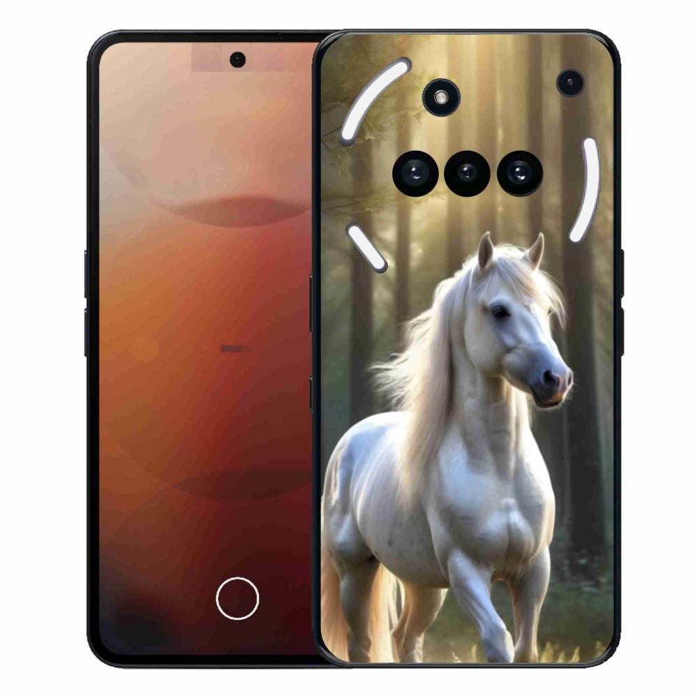 Zselés tok mmCase a Nothing Phone-hoz (3a) - fehér ló 3