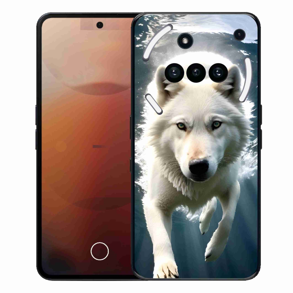Zselés tok mmCase a Nothing Phone (3a) - fehér farkas