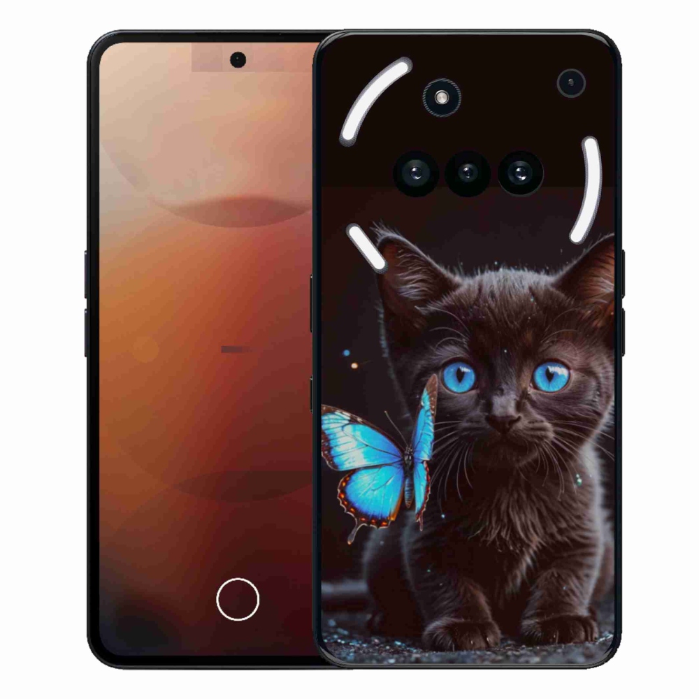 Zselés borítás mmCase a Nothing Phone (3a) készülékhez - fekete cica 3