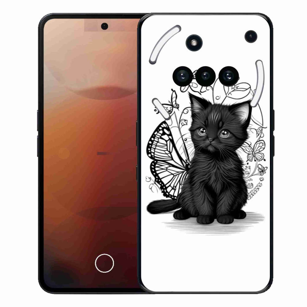 Zselés borítás mmCase a Nothing Phone (3a) telefonhoz - fekete cica