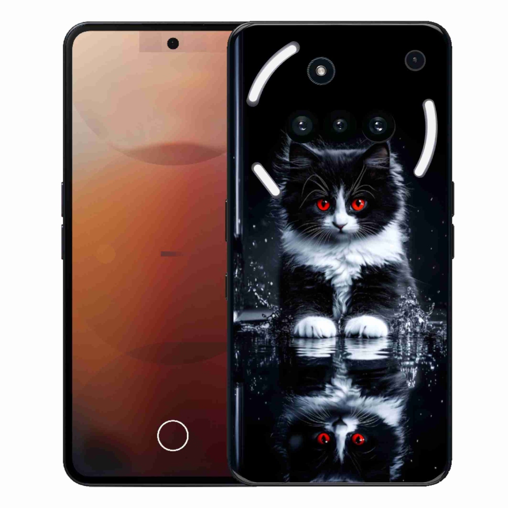 Zselés borítás mmCase a Nothing Phone telefonhoz (3a) - fekete-fehér kiscica