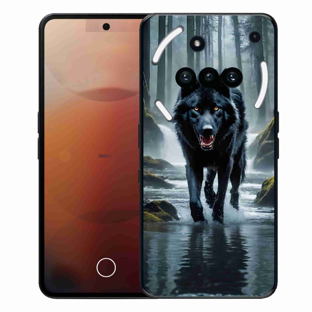 Zselés tok mmCase a Nothing Phone (3a) telefonhoz - fekete farkas