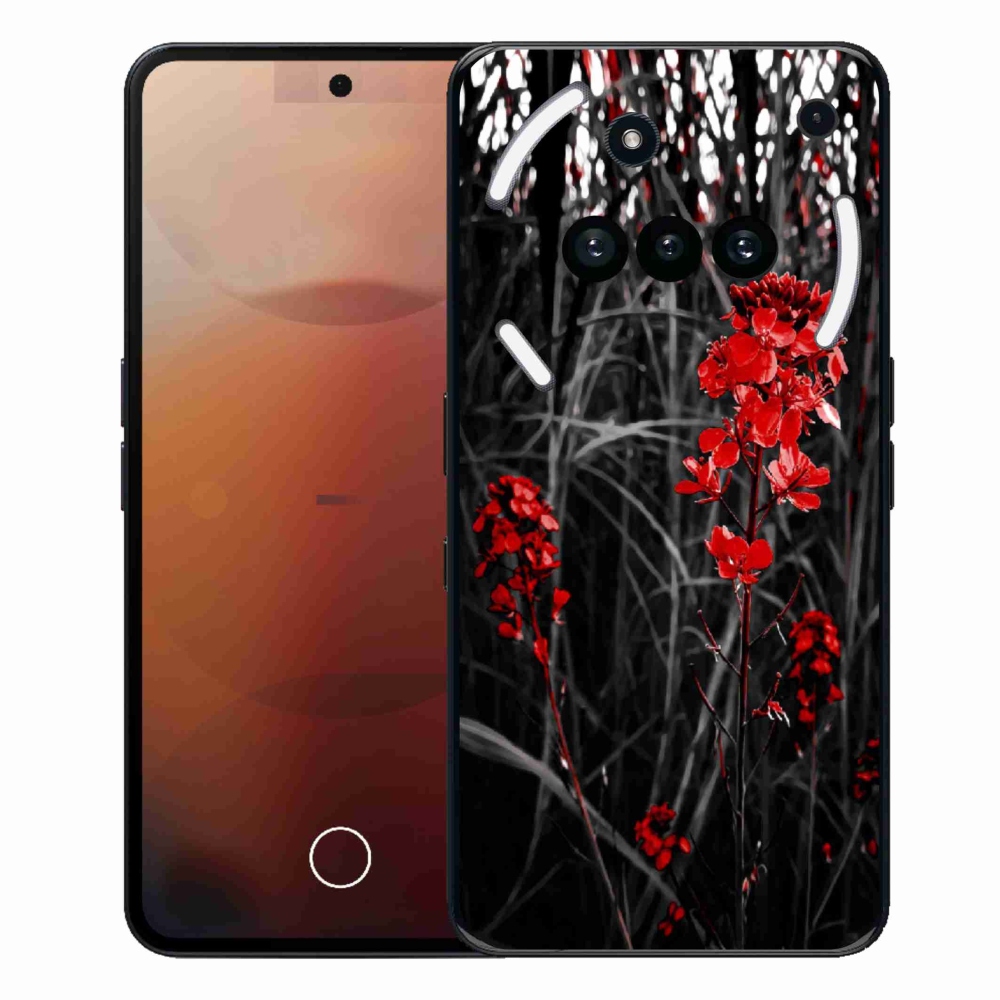 Zselés tok mmCase a Nothing Phone-hoz (3a) - piros növény