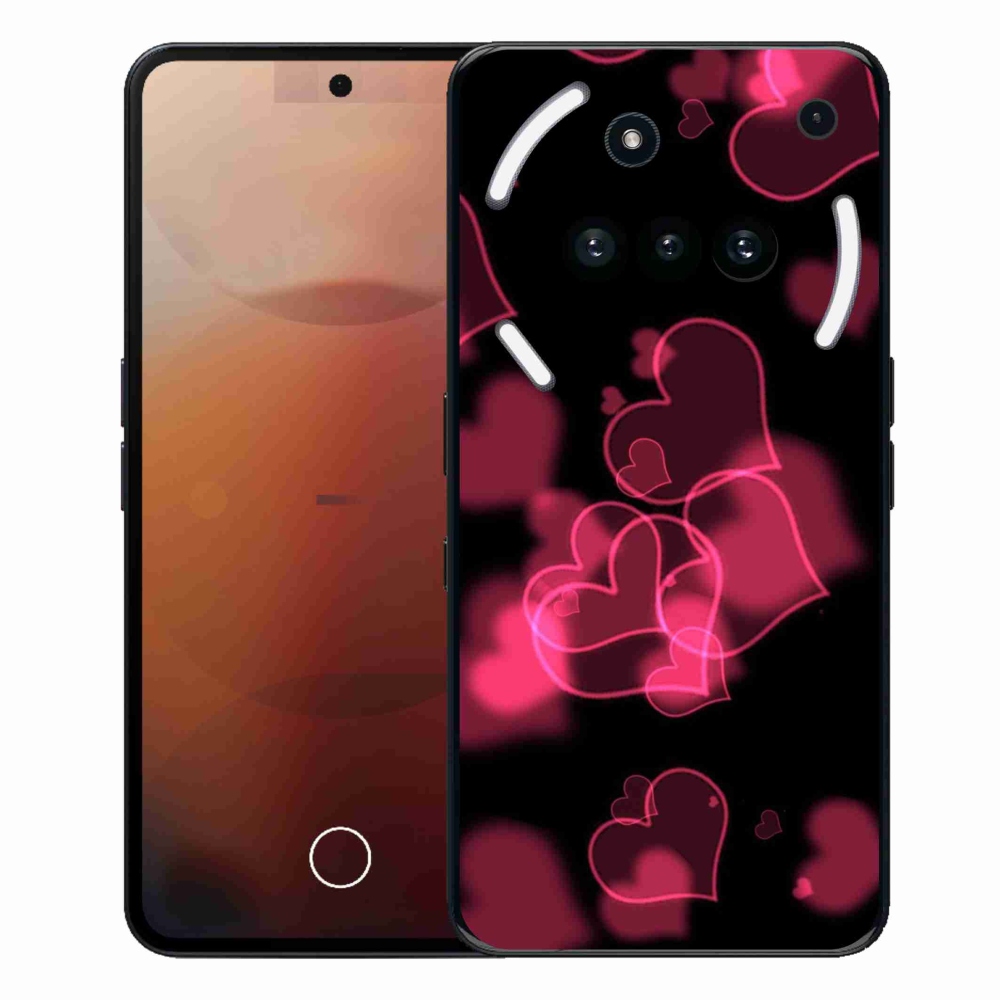 Zselés tok mmCase a Nothing Phone telefonhoz (3a) - piros szívek