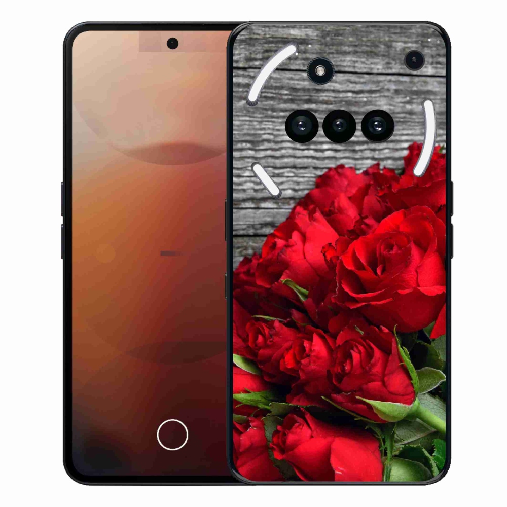 Zselés borítás mmCase a Nothing Phone (3a) számára - piros rózsa