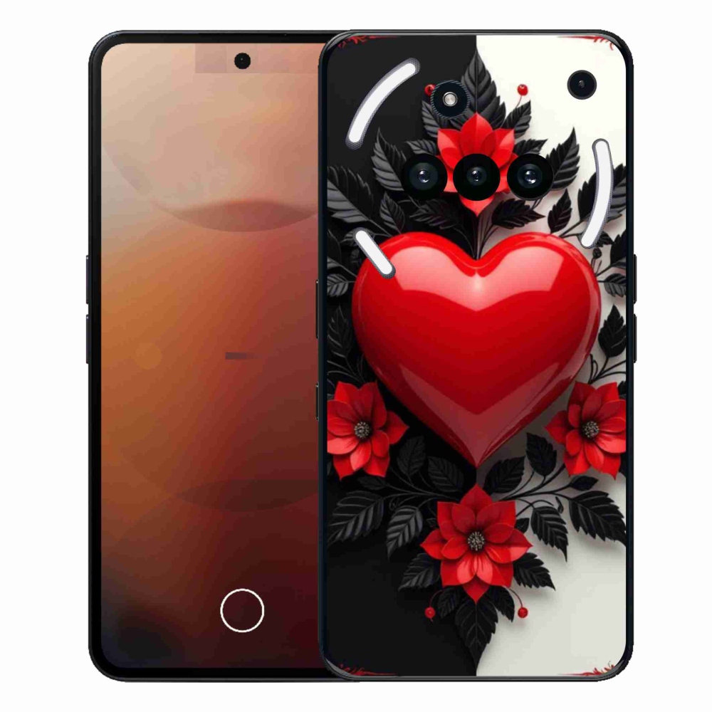 Zselés tok mmCase a Nothing Phone (3a) - piros szív