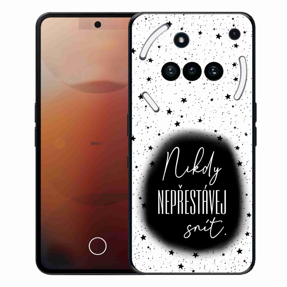 Zselés borító mmCase a Nothing Phone (3a) - idézet 1 fekete-fehér háttérrel