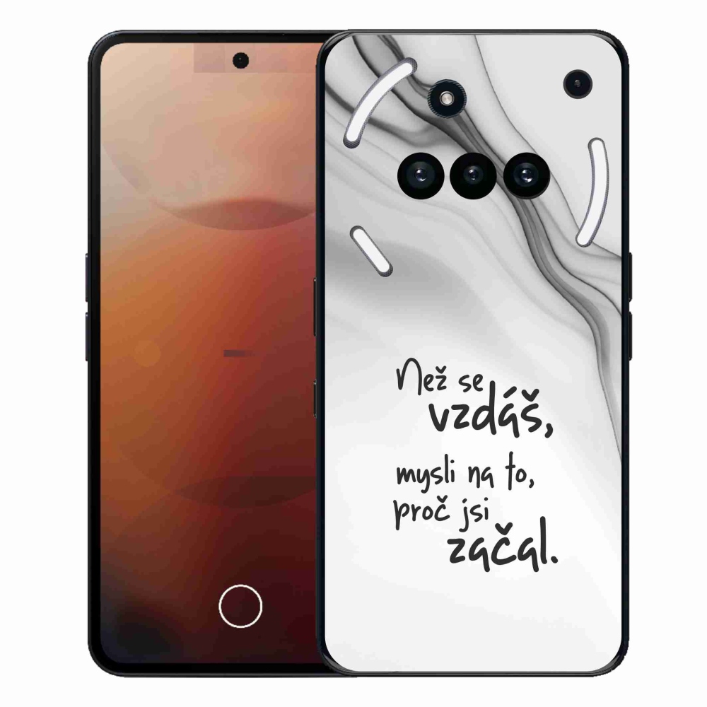 Zselés borító mmCase a Nothing Phone (3a) - idézet 2 fehér háttérrel