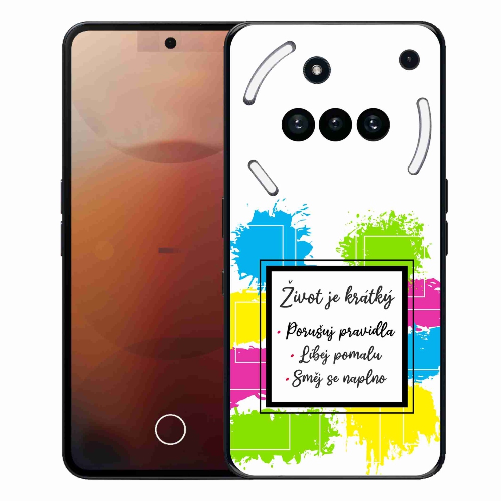 Zselés borító mmCase a Nothing Phone (3a) - idézet 5 fehér háttérrel