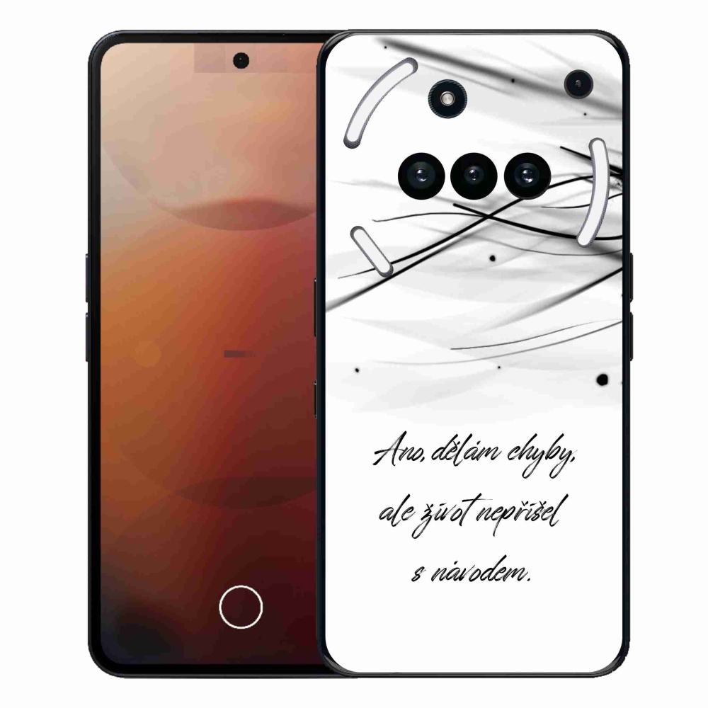 Zselés borító mmCase a Nothing Phone (3a) számára - idézet fehér háttérrel