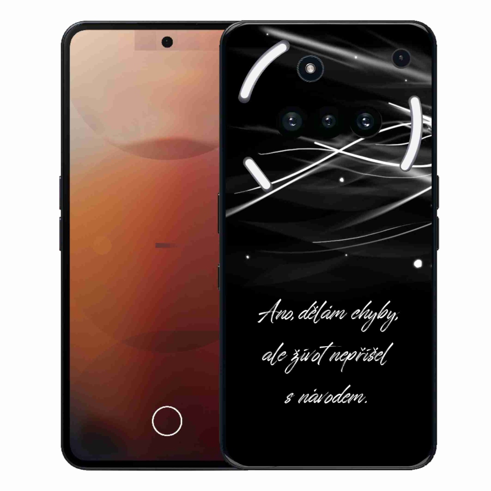 Zselés borító mmCase a Nothing Phone (3a) készülékhez - idézem fekete háttérrel