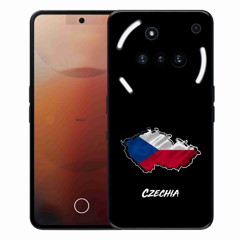 Zselés borító mmCase a Nothing Phone (3a) - Csehország fekete háttérrel