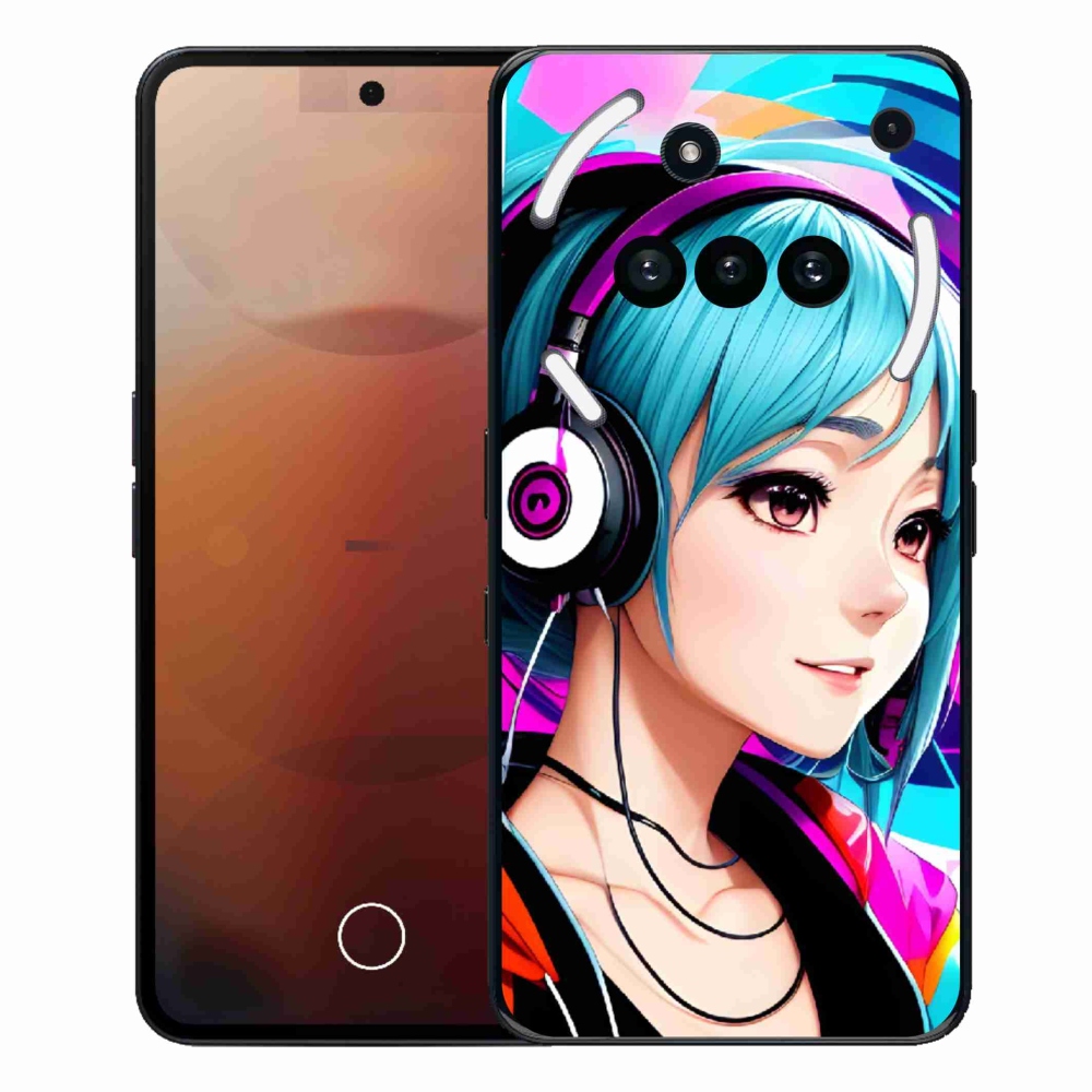 Zselés borító mmCase a Nothing Phone (3a) - lány fejhallgatóval