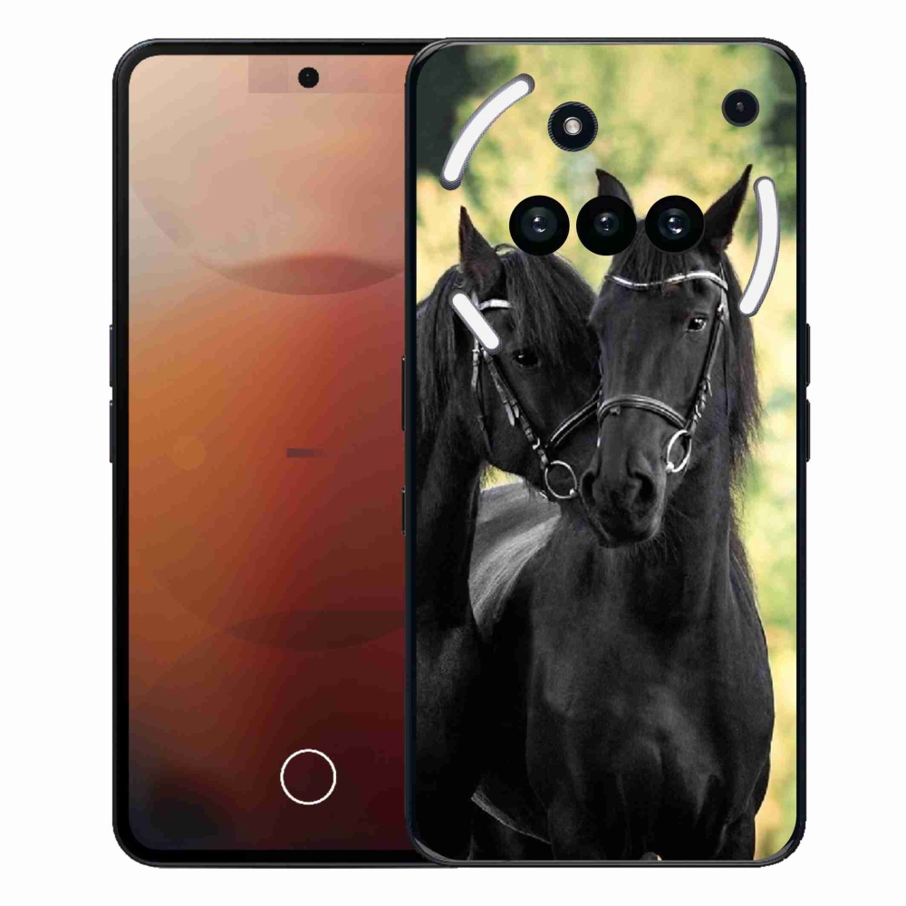 Zselés borítás mmCase a Nothing Phone (3a) - két fekete ló