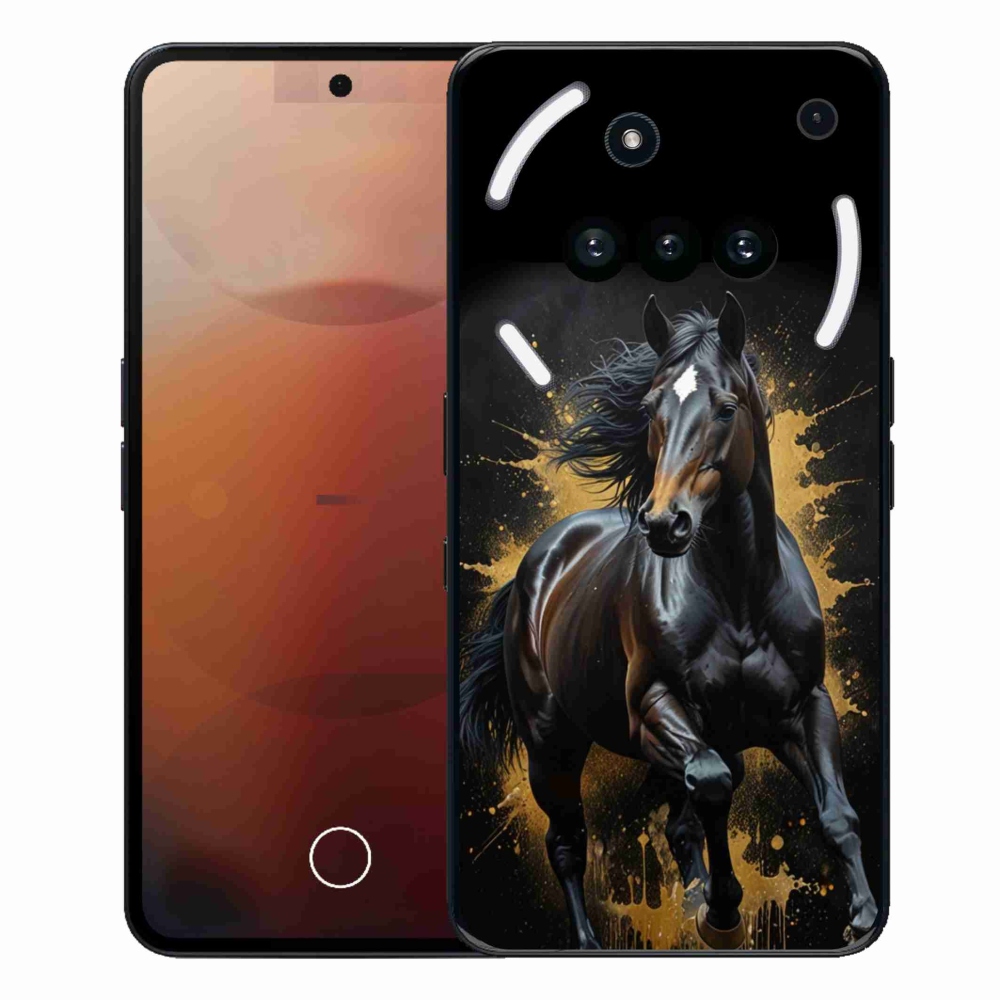 Zselés borítás mmCase a Nothing Phone (3a) - elegáns fekete ménes