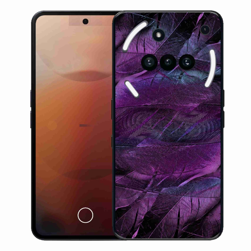 Zselés borítás mmCase a Nothing Phone-hoz (3a) - lila tollak