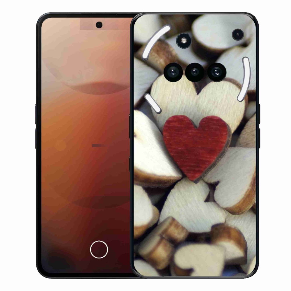 Zselés borítás mmCase a Nothing Phone (3a) telefonhoz - gravírozott piros szív