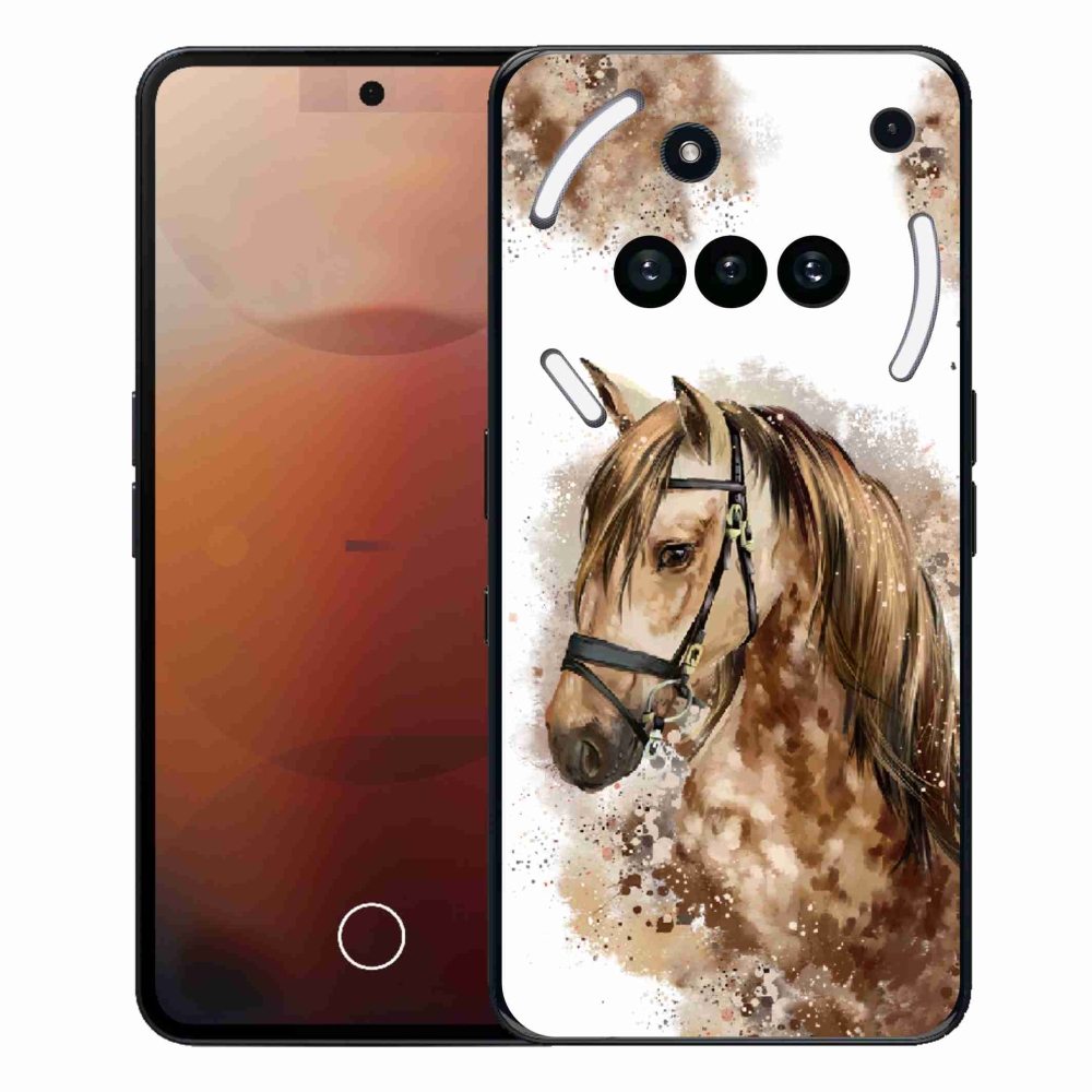 Zselés borító mmCase a Nothing Phone (3a) - barna rajzfilm lóhoz