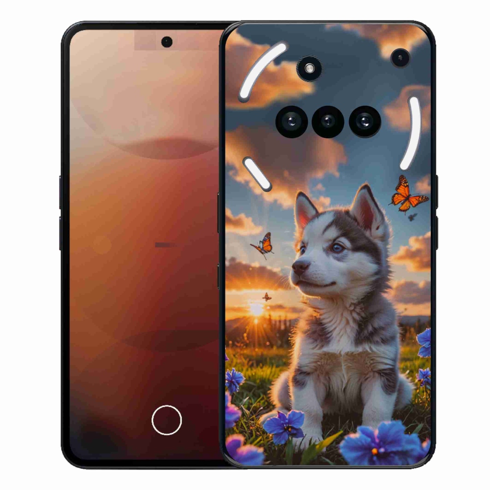 Zselés borítás mmCase a Nothing Phone (3a) számára - husky a naplementében